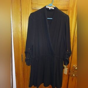 RACHEL Rachel Roy Elastic-waist Adjustable Sleeve Dress Black XL NWT